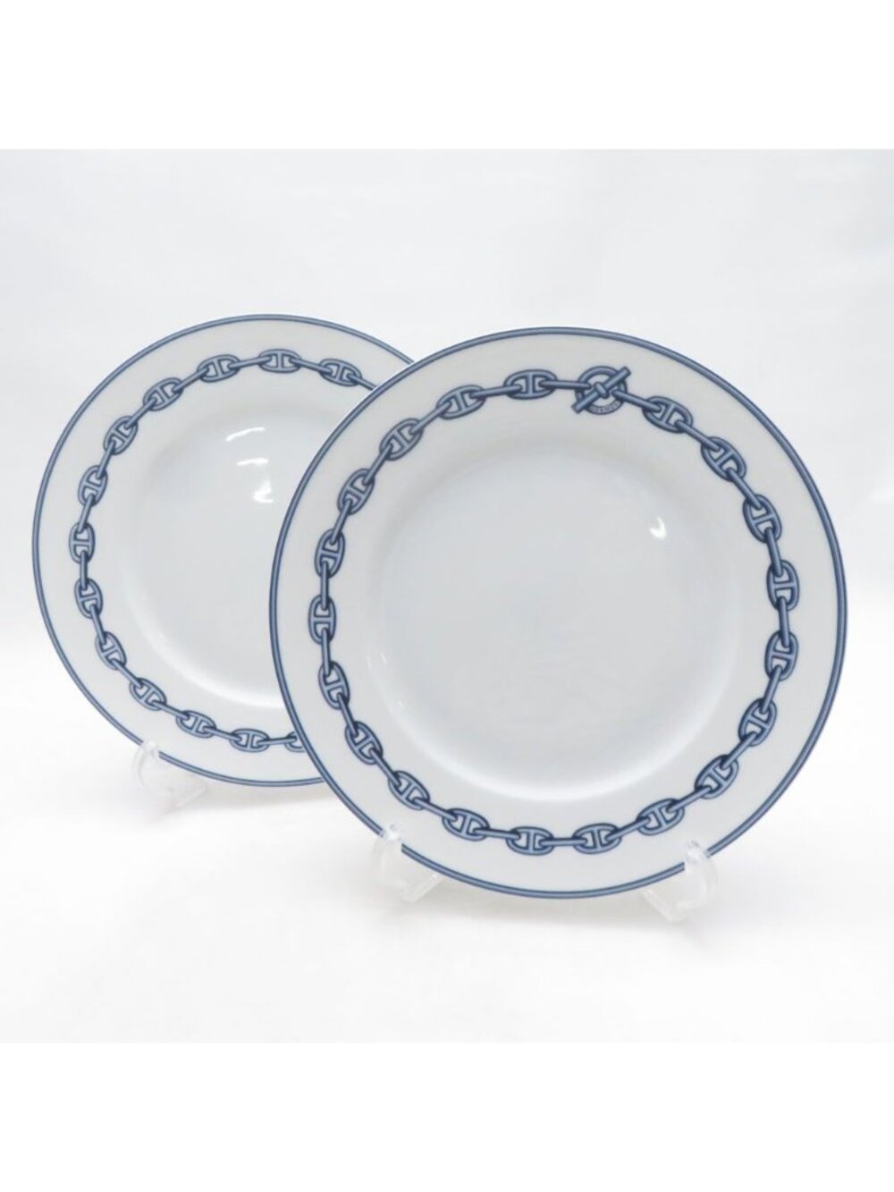 Hermes Chaine D'ancre Medium Plate Pair 22 Bread Cake